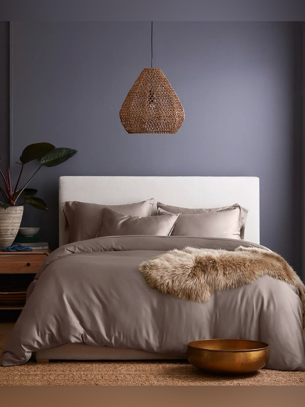 NWT Quince Bamboo Duvet Cover Set, Full/Queen (Stone)